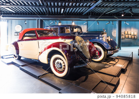 Steyr 220 Glaser Sport Cabrio - Classic retro car. Riga motor museum. Riga, Latvia, 17 August 2022 94085818