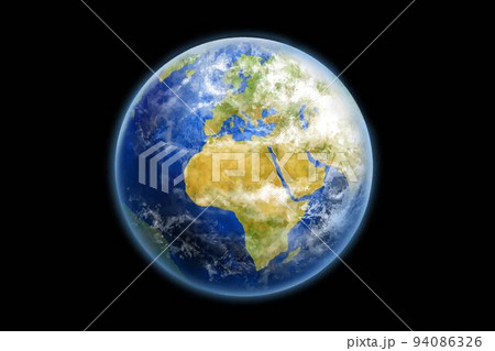 宇宙に浮いた美しい地球のイラスト素材 宇宙に浮いた美しい地球のイラスト素材 94086326