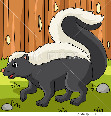Skunk Animal Colored Cartoon Illustration 94087900