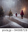 冬のクリスマスに遊ぶ子供たち 94088728
