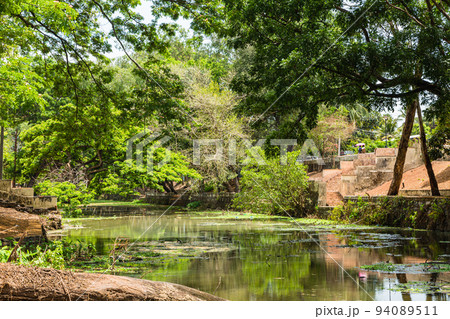 インド ケララ州のアラップーザの市街地を流れるヴァーダ運河と街並み インド ケララ州のアラップーザの市街地を流れるヴァーダ運河と街並み 94089511
