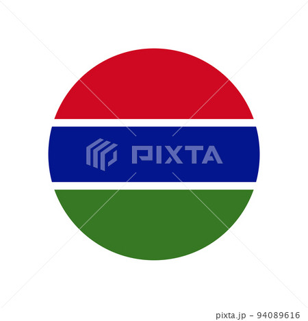 Gambia vector flag circle on white background 94089616