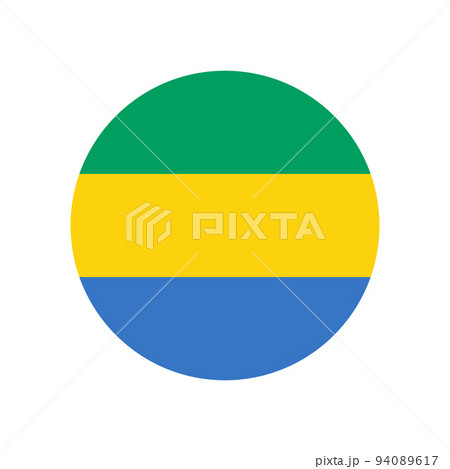 Gabon vector flag circle on white background 94089617