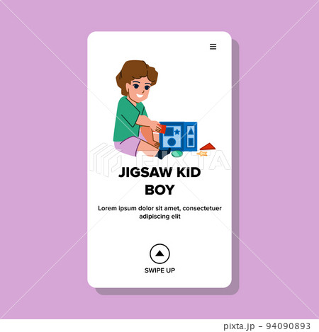 jigsaw kid boy vector jigsaw kid boy vector 94090893