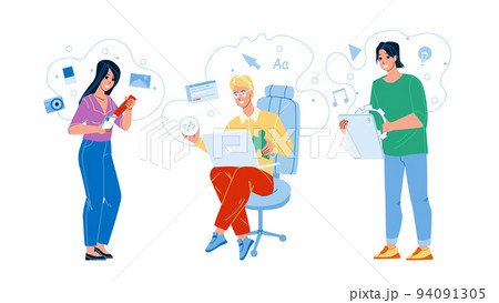 User Generated Content Ugc Workers Business Vector 94091305