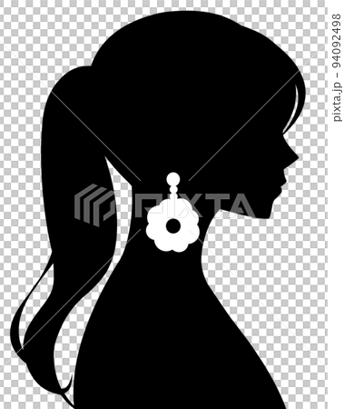 一個扎著馬尾辮的女人的側面輪廓 94092498