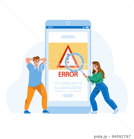 Error Warning Smartphone Operating System Vector 94092797