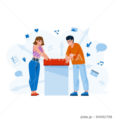 Cross Posting Social Media Marketing Smm Vector 94092798
