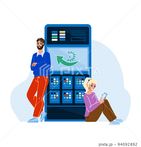 Server Uptime Checking Developers It Worker Vector Server Uptime Checking Developers It Worker Vector 94092892