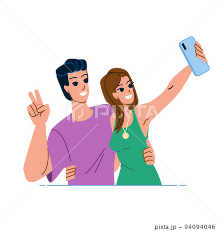 couple selfie vector 94094046