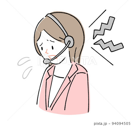 コールセンター　クレーム対応をする女性オペレーター 94094505
