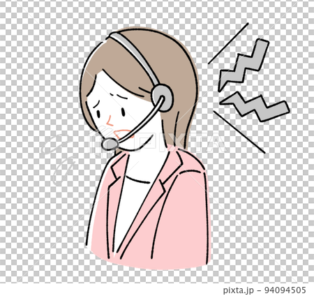 コールセンター　クレーム対応をする女性オペレーター 94094505