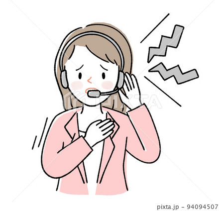 コールセンター　クレーム対応をする女性オペレーター 94094507