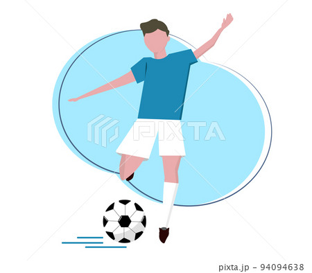 サッカー選手の男性 ユニフォーム  背景透過 イラスト 94094638