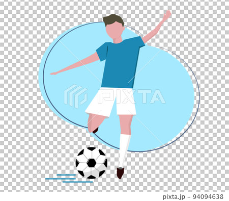 サッカー選手の男性 ユニフォーム  背景透過 イラスト 94094638