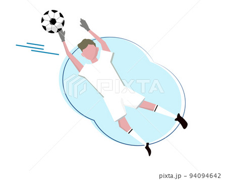 サッカーのゴールキーパー サッカー選手 背景透過 イラスト	 94094642