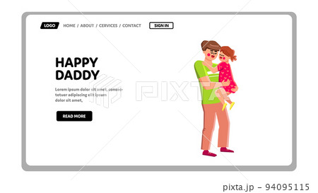 Happy Daddy Playing With Daughter Together Vector Happy Daddy Playing With Daughter Together Vector 94095115