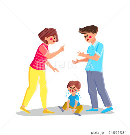 Divorce Parent And Family Conflict Problem Vector Divorce Parent And Family Conflict Problem Vector 94095384