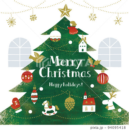 オーナメントとツリー水彩 94095418