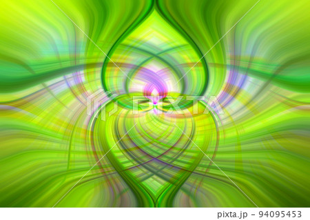 Illustration of curves of some green and yellow fibers, abstract circular motion makes the background blur yellow, abstract background of color Beautiful abstract background, modern art graphics. 94095453