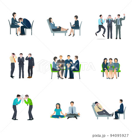 Mental health flat icons set Mental health flat icons set 94095927