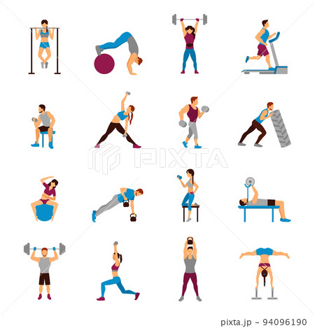 Strength Training Workout Setのイラスト素材 [94096190] - PIXTA