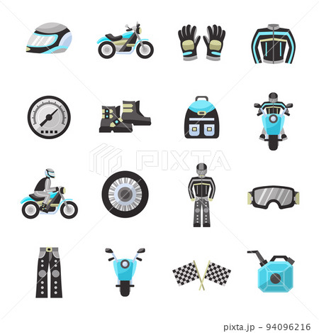 Bike Rider Flat Icons Set 94096216