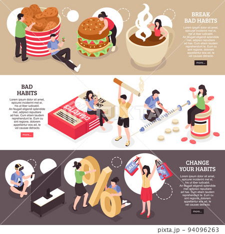 Bad Habits Isometric Banners Bad Habits Isometric Banners 94096263