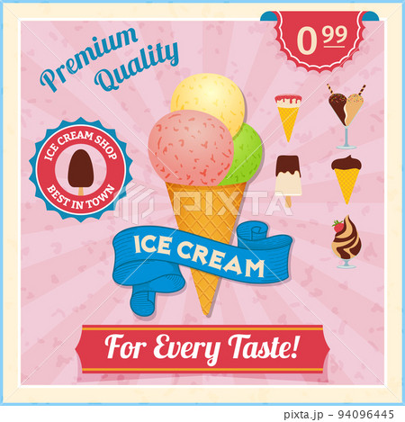 Ice cream vintage poster 94096445