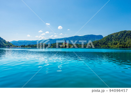 Lake Bled and Church of the Mother of God on the Lake - Slovenia 94096457