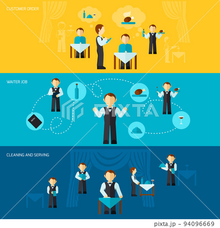 Waiter Man Banner Flat Waiter Man Banner Flat 94096669