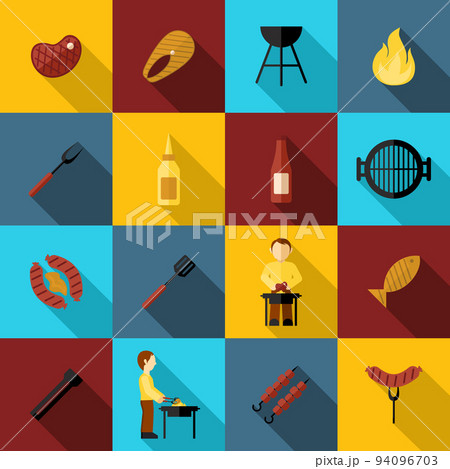 Bbq Grill Icon Flat Bbq Grill Icon Flat 94096703