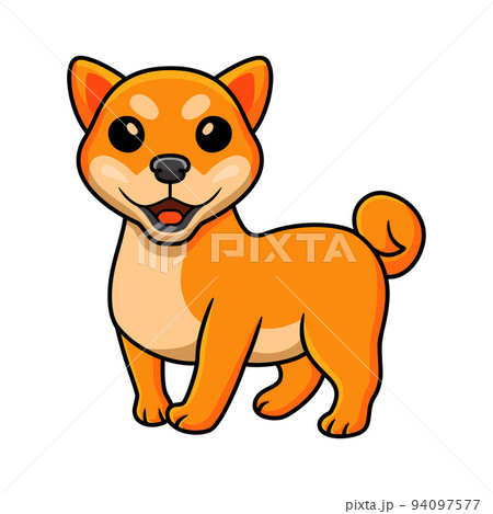 Cute shiba inu dog cartoon - Stock Illustration [94097577] - PIXTA