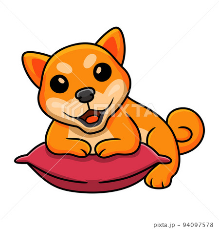 Cute shiba inu dog cartoon on the pillow 94097578