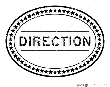 Grunge black direction word oval rubber seal stamp on white background Grunge black direction word oval rubber seal stamp on white background 94097833