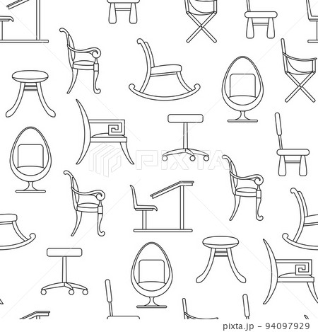Chairs and armchairs seamless pattern 94097929