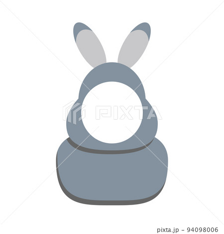 座っている灰色の兎のフォトフレーム（正面） 94098006