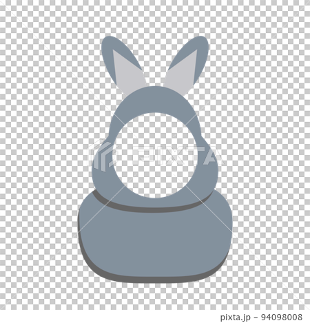 座っている灰色の兎のフォトフレーム（正面） 94098008