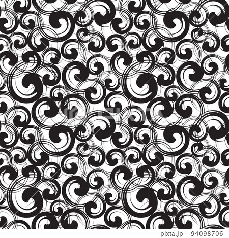 Curl or Spiral or Swirl Seamless Pattern 94098706