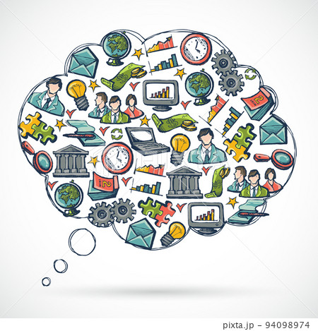 Business Sketch Speech Bubble Business Sketch Speech Bubble 94098974
