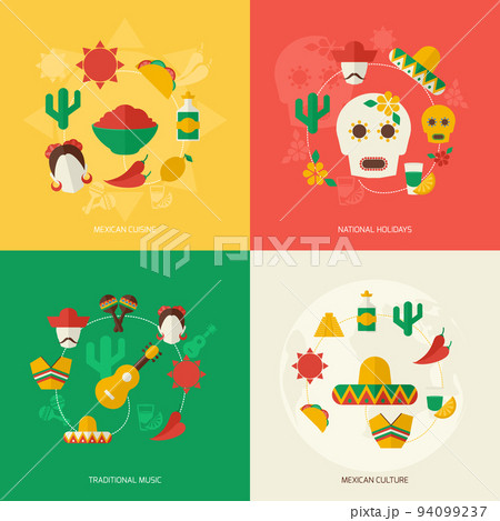 Mexico flat icons set 94099237
