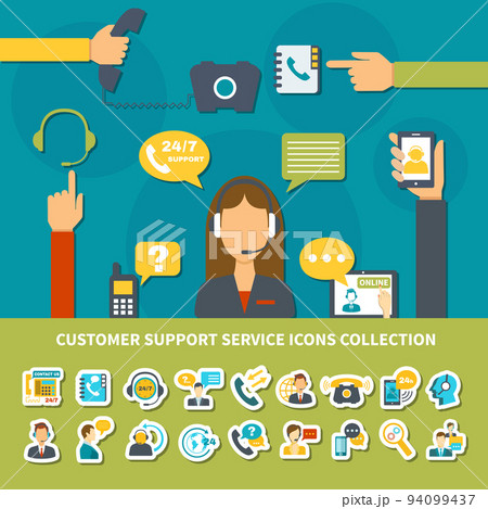 Customer Support Service Icons Collection 94099437