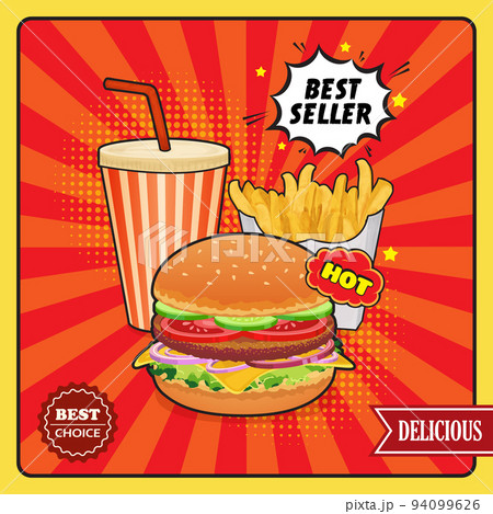 Fast Food Comic Style Poster 94099626