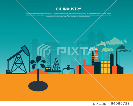 Oil Industry Flat Background 94099783