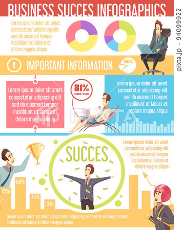 Business Success Cartoon Infographic Poster Business Success Cartoon Infographic Poster 94099922