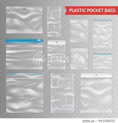 Plastic Clear Transparent Realistic Bags Assortment Plastic Clear Transparent Realistic Bags Assortment 94100033