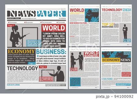 Newspaper Online Template Realistic Poster Newspaper Online Template Realistic Poster 94100092