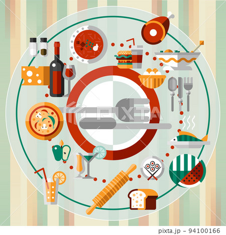 Food icons plate Food icons plate 94100166
