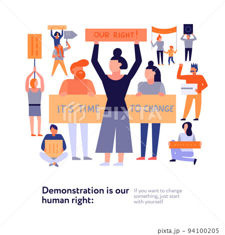 Crowd Protesting Illustration 94100205