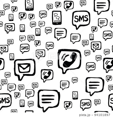 Smart Phone SMS and Email Communications Seamless Pattern Smart Phone SMS and Email Communications Seamless Pattern 94101897